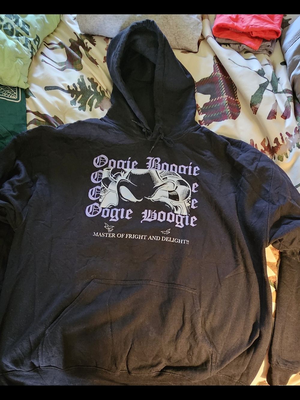 Burton Black Hoodie with Purple White Graphic - Oogie Boogie Design